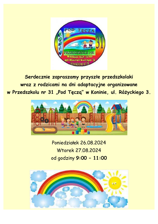 ogłoszenie zajęcia adaptacyjne 1